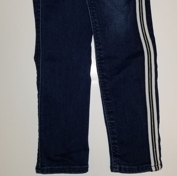 Express high rise dark wash ankle jeans with gold and white stripe, 4 regular - Picture 5 of 14